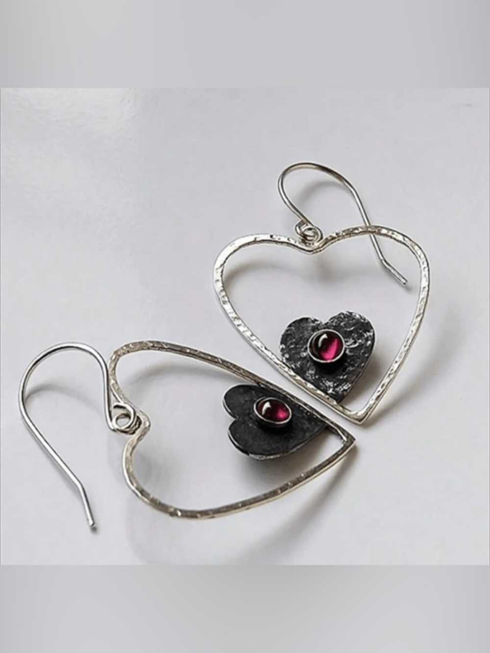 Boho heart dangle earrings S1363